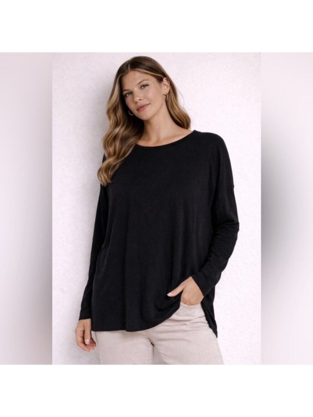 Kit and Ace Black Long Sleeve Oversized Top – Approx. Size L/XL